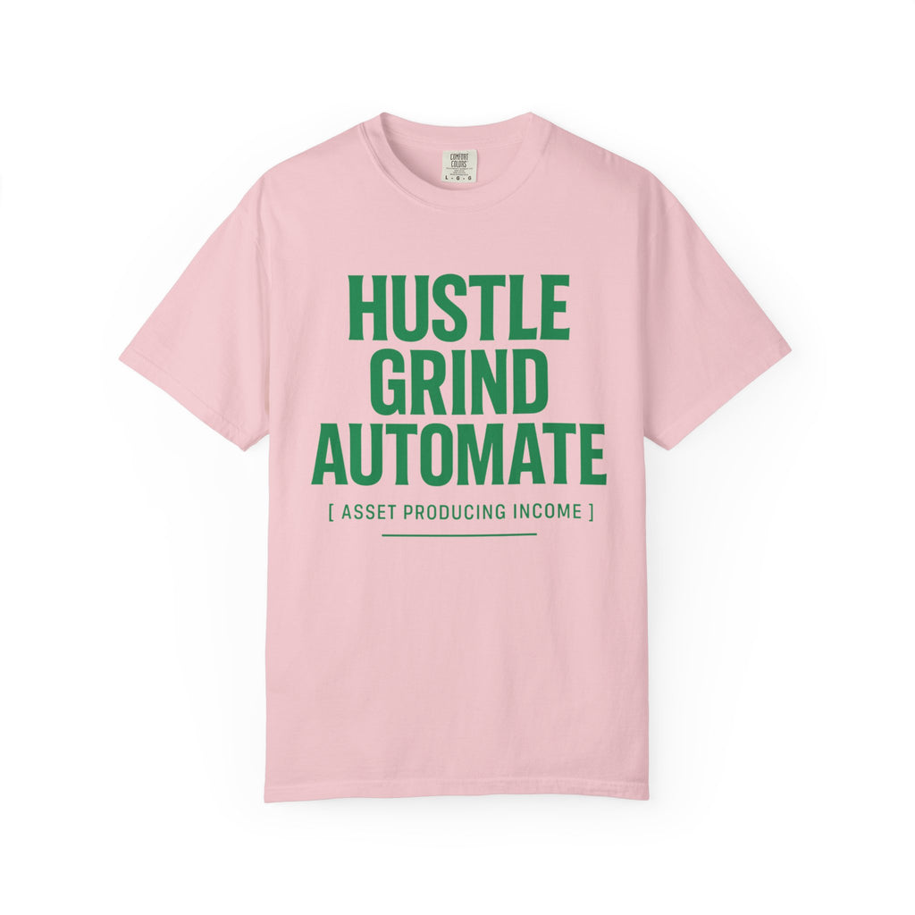 Motivational T-shirt, Hustle Grind Automate Shirt, Gift for Entrepreneurs, Affirmation Apparel, Work From Home Clothing