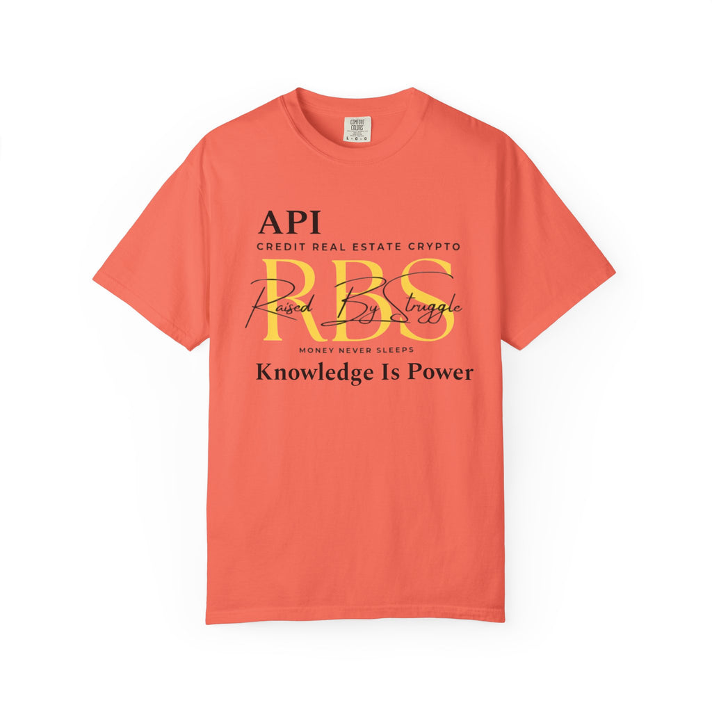 Knowledge Is Power Unisex Garment-Dyed T-Shirt - Motivational Crypto & Real Estate Design