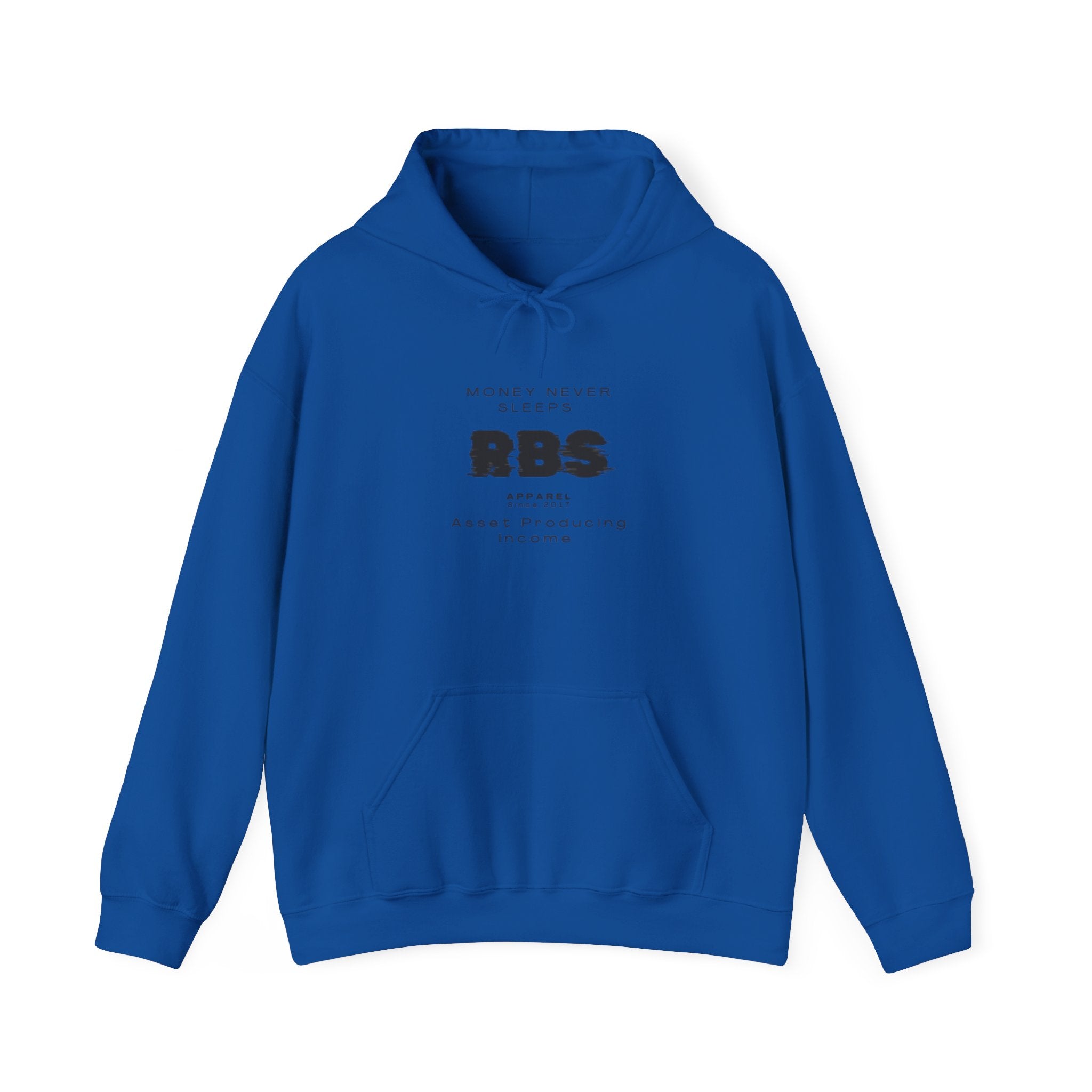 Motivational Hooded Sweatshirt - 'Money Never Sleeps' - Unisex Heavy Blend