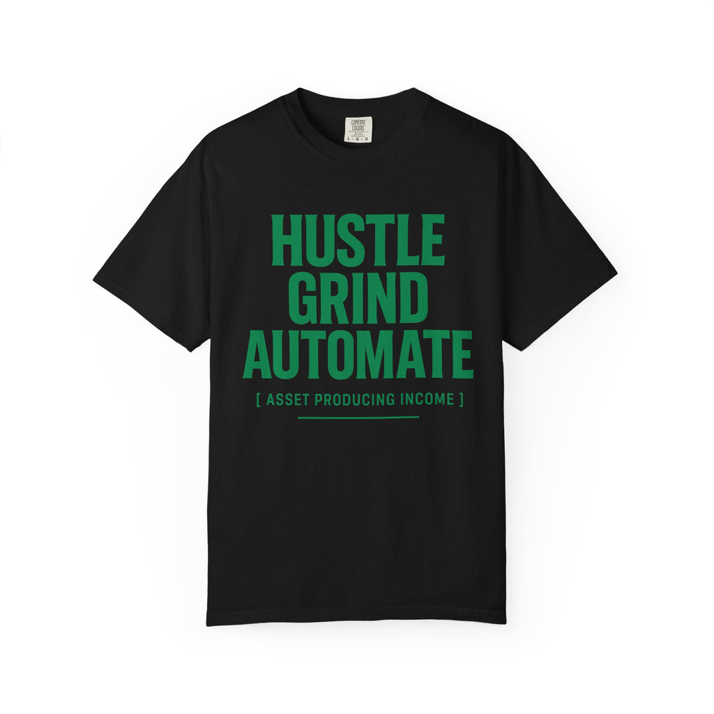 Motivational T-shirt, Hustle Grind Automate Shirt, Gift for Entrepreneurs, Affirmation Apparel, Work From Home Clothing