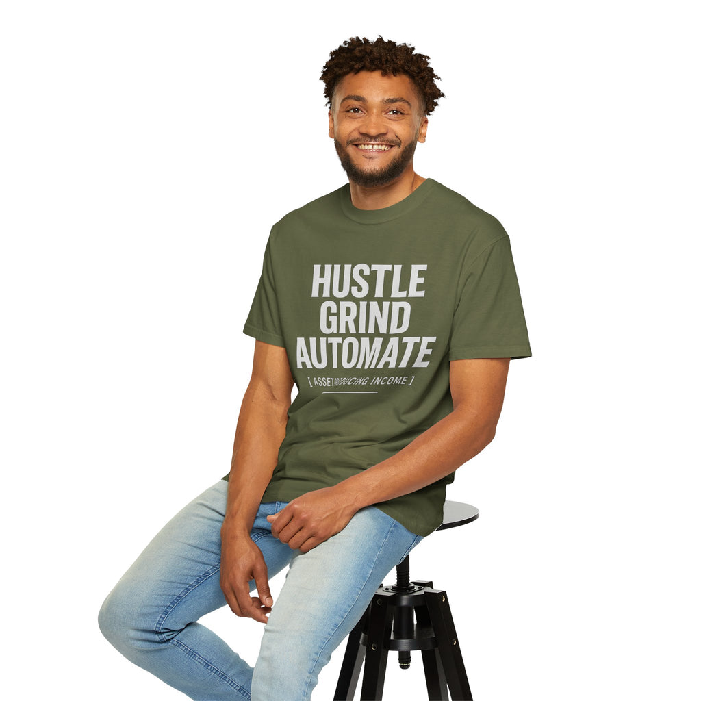 Hustle Grind Automate T-Shirt | Motivational Tee for Entrepreneurs, Gift for Hustlers, Casual Wear, Unique Graphic Shirt, Unisex Apparel
