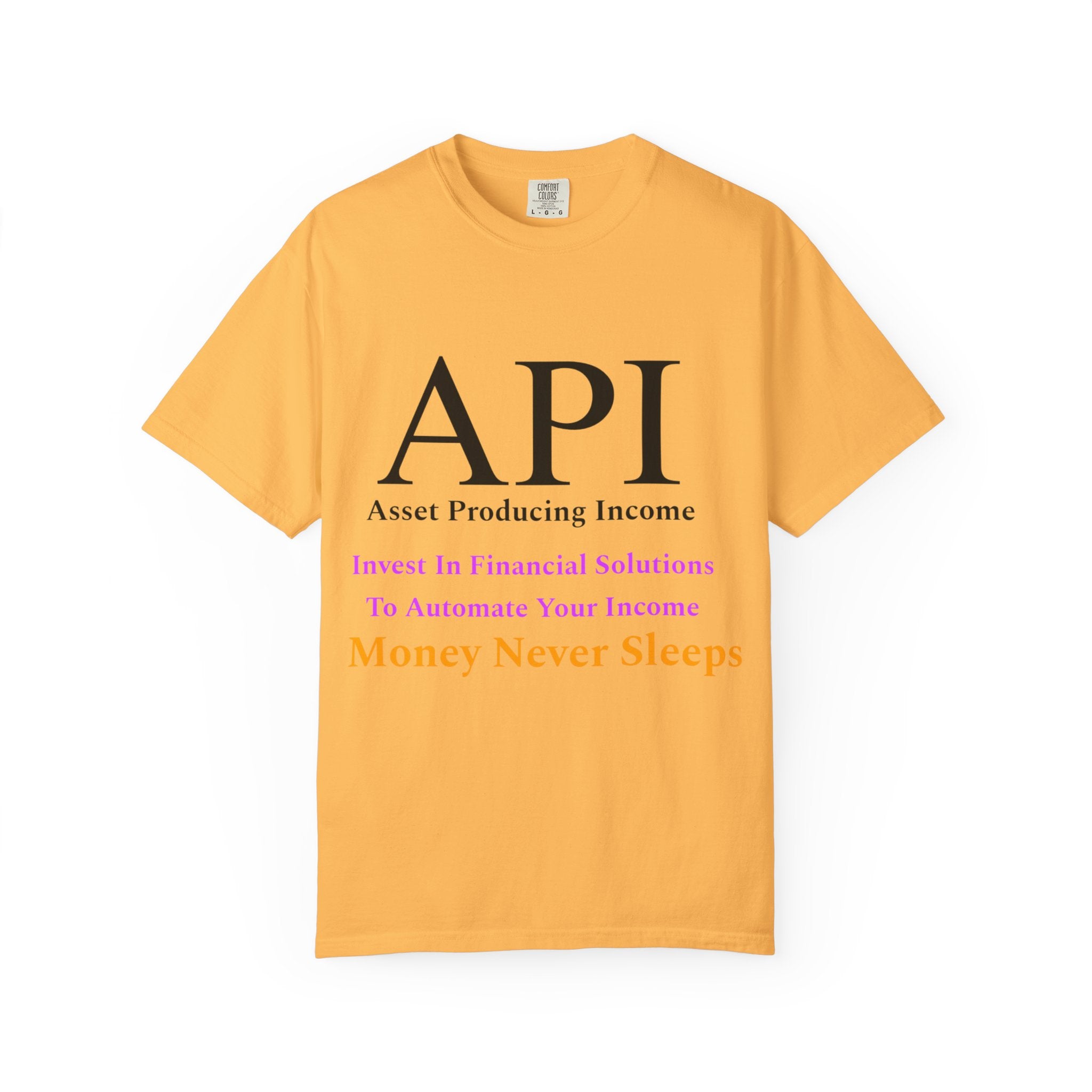API Money Never Sleeps Unisex Garment-Dyed T-Shirt - Financial Motivation Tee