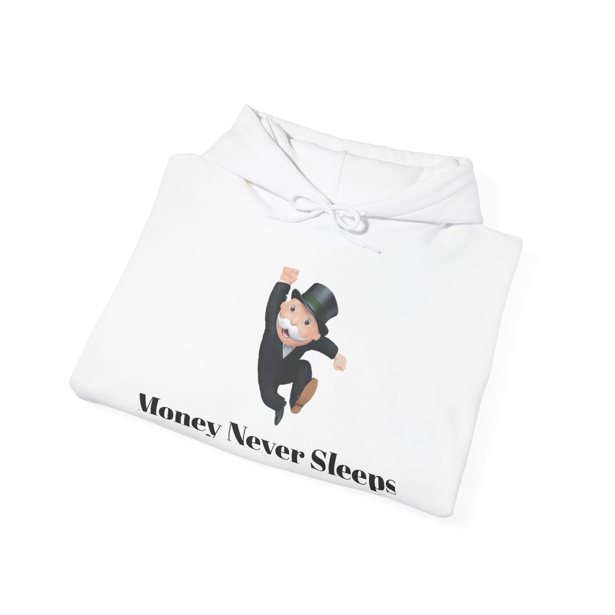 Money Never Sleeps Hoodie - Unisex Heavy Blend Sweatshirt for Financial Enthusiasts