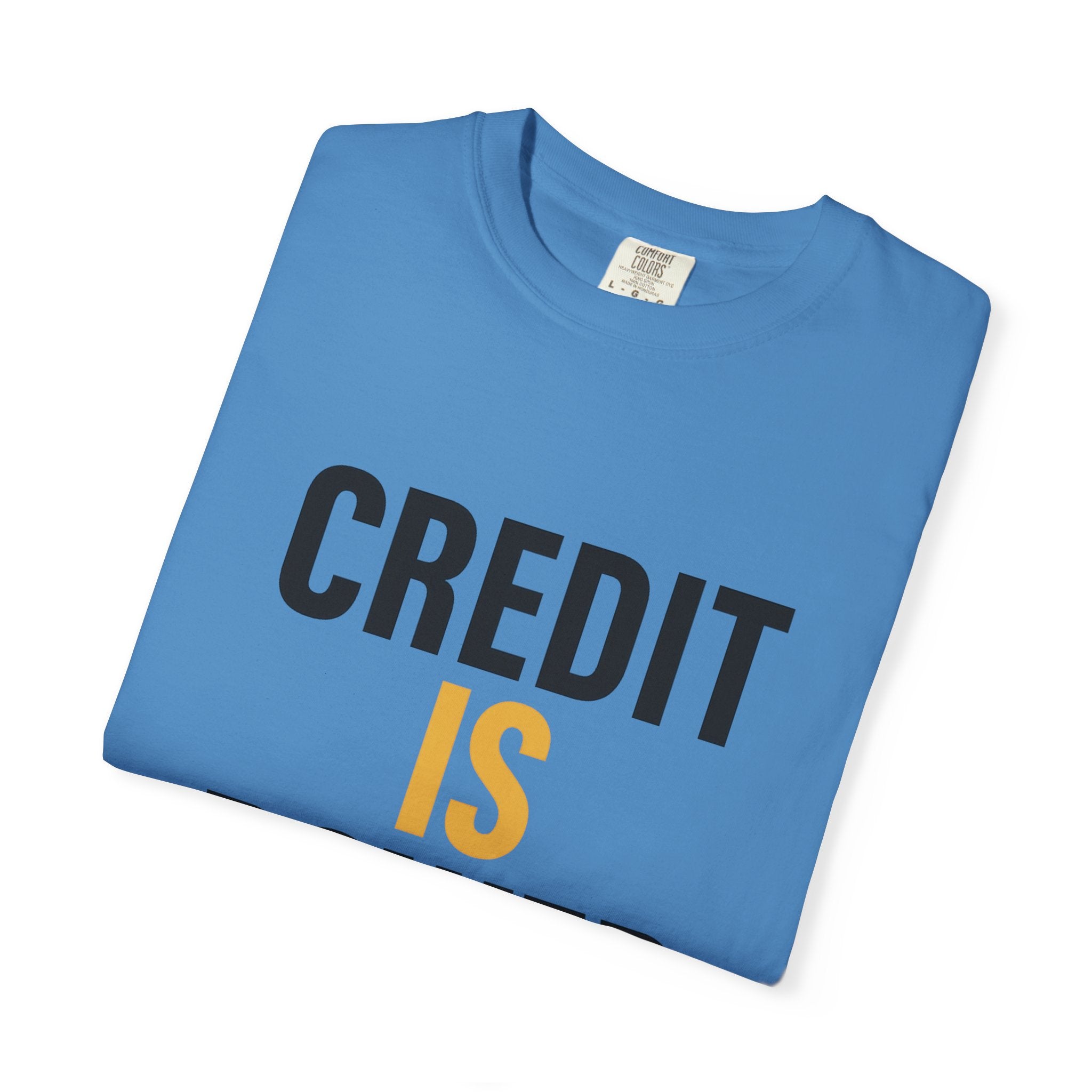 Empowerment T-Shirt | Credit is Power | Unisex Garment-Dyed Tee | Motivational Shirt, Gift for Students, Financial Freedom
