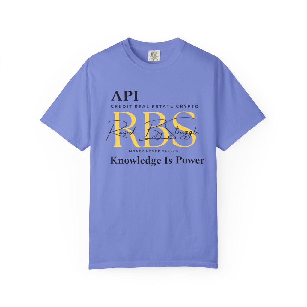 Knowledge Is Power Unisex Garment-Dyed T-Shirt - Motivational Crypto & Real Estate Design