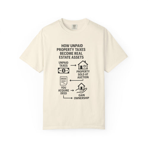 Educational Real Estate T-Shirt, Unisex Property Tax Tee, Gift for Investors, Tax Auction Shirt, Real Estate Learning Apparel