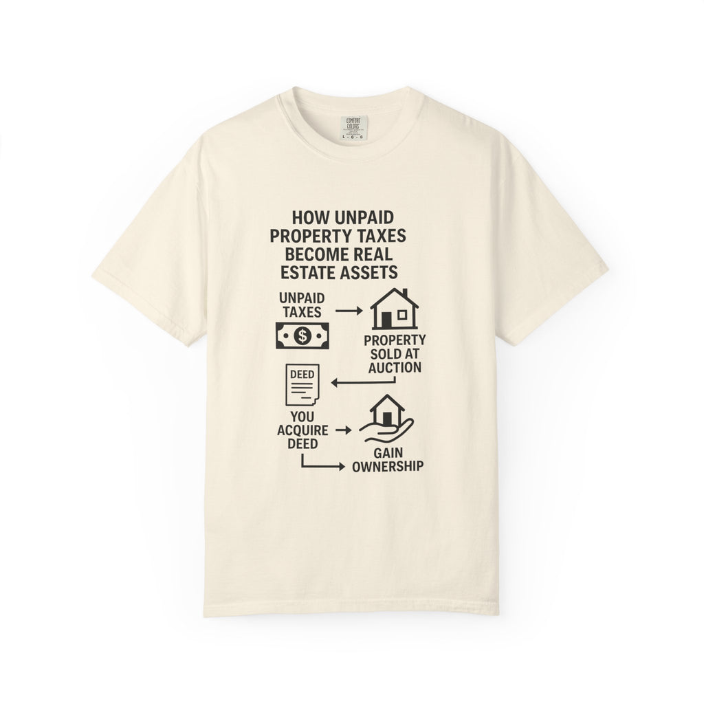 Educational Real Estate T-Shirt, Unisex Property Tax Tee, Gift for Investors, Tax Auction Shirt, Real Estate Learning Apparel