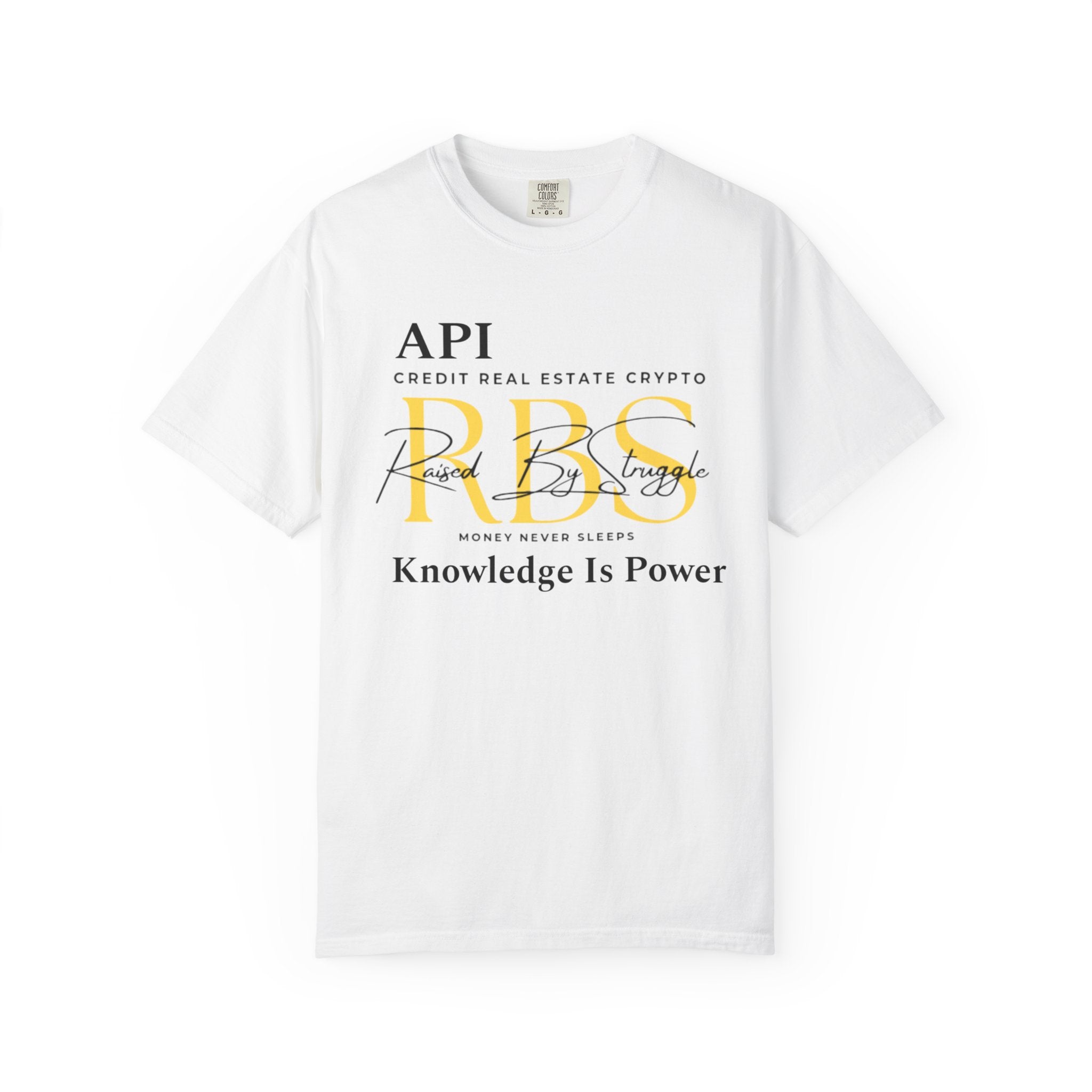 Knowledge Is Power Unisex Garment-Dyed T-Shirt - Motivational Crypto & Real Estate Design