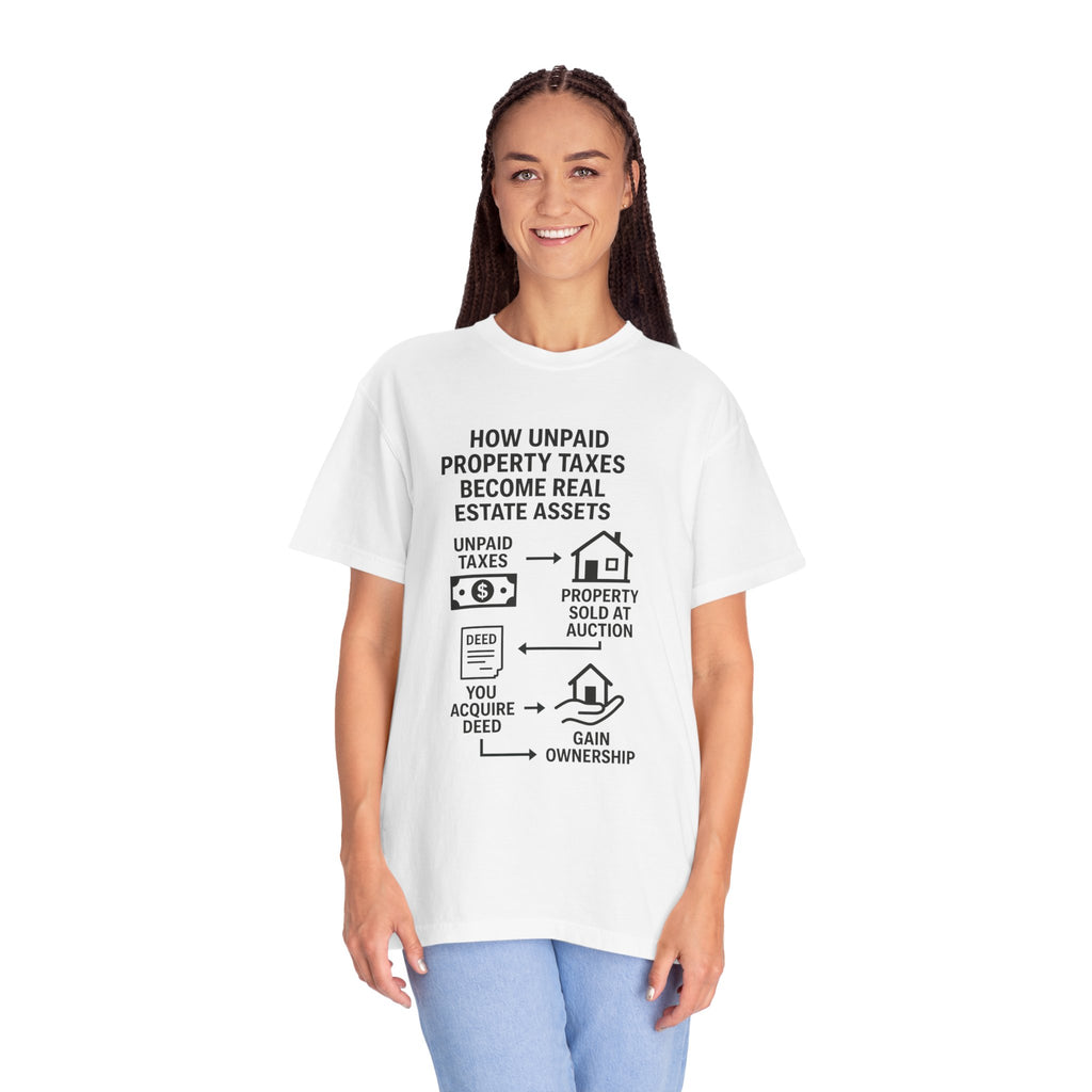 Educational Real Estate T-Shirt, Unisex Property Tax Tee, Gift for Investors, Tax Auction Shirt, Real Estate Learning Apparel